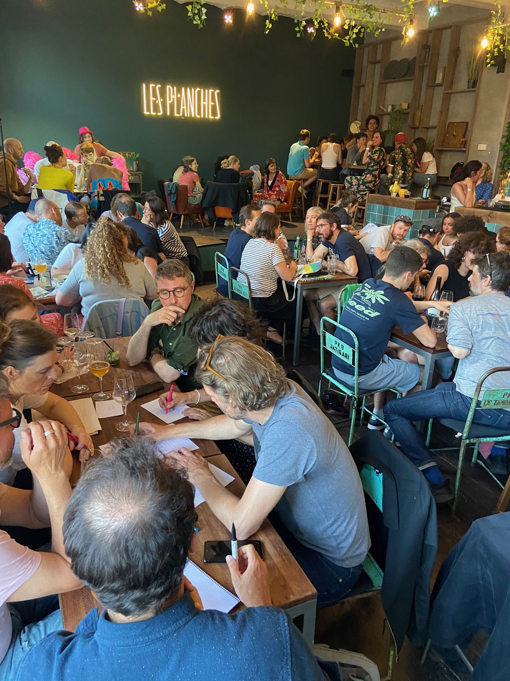 Quiz en salle, tables pleines